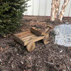 Wooden Wagon Planter | Hickory Wood Garden Decor | Amish Made