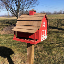 Load image into Gallery viewer, Traditional Red Barn Bird Feeder | Yard and Garden Decor | Amish Made | SM1000