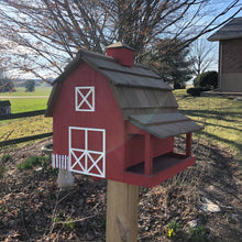 Load image into Gallery viewer, Traditional Red Barn Bird Feeder | Yard and Garden Decor | Amish Made | SM1000