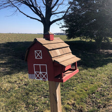 Load image into Gallery viewer, Traditional Red Barn Bird Feeder | Yard and Garden Decor | Amish Made | SM1000