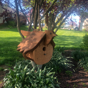 Hanging Blue Jay Birdhouse | Hand Made from Reclaimed Wood