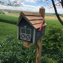 Load image into Gallery viewer, Gray Wooden Mailbox | Barn Amish Made | SS001