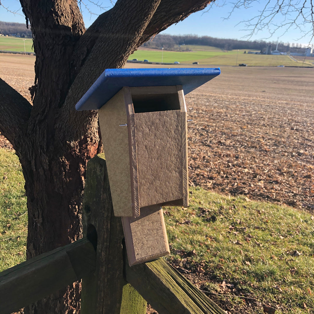 Sparrow Resistant Blue Bird Box | Durable Poly Lumber | Amish Made | E102