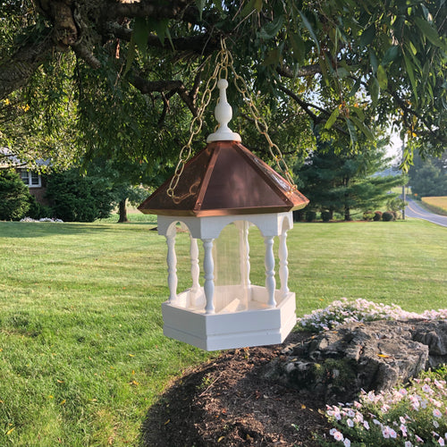 Hanging Bird Feeder with Copper Roof | EW-SWCF-H