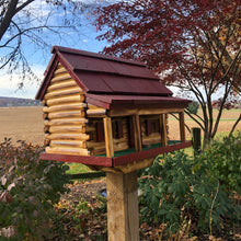 Load image into Gallery viewer, Birdhouse with Front Porch | Log Cabin Birdhouse | Amish Made | CL3000