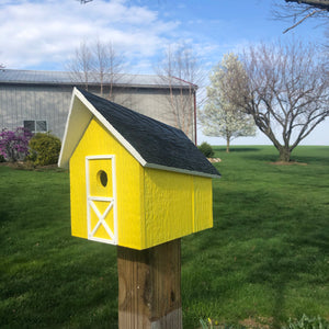 Easy to Clean Wooden Birdhouse | Rustic Amish Outdoor Decor | K0006