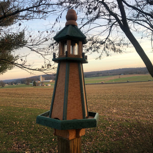 Lighthouse Bird Feeder | Large Feeder  Made with Recycled Plastic | Poly Lumber | E-LH