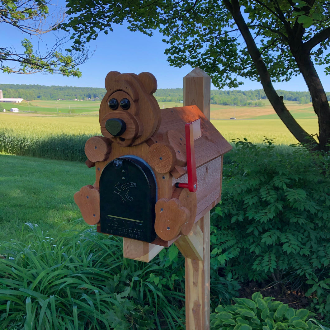Adorable Bear Mailbox | Metal Box Insert | Made with Reclaimed Wood | B1002
