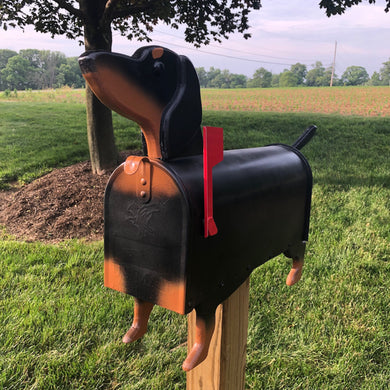 Black and Tan Dachshund Mailbox| Wiener Dog | Unique Dog Mailbox | pp001