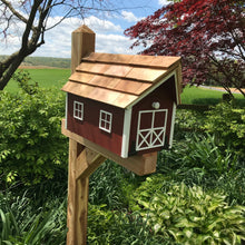 Load image into Gallery viewer, Red Wooden Mailbox | Barn Amish Made | SS001