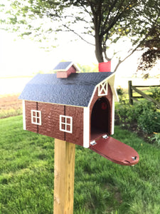 Traditional Barn Style Mailbox | Unique Rustic Outdoor Decor | K0002