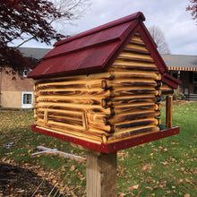 Load image into Gallery viewer, Birdhouse with Front Porch | Log Cabin Birdhouse | Amish Made | CL3000