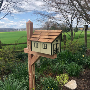 Wooden Mailbox with Cedar Roof  | Amish Barn | K1000
