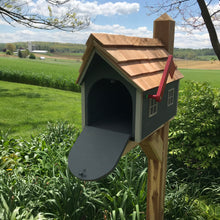 Load image into Gallery viewer, Gray Wooden Mailbox | Barn Amish Made | SS001