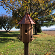 Load image into Gallery viewer, Large Cedar Colored Birdhouse with Copper Roof | Amish Made | EW-10HiCe
