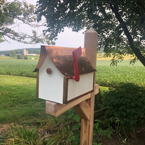 Stunning Mailbox with Copper Roof | Durable Vinyl Mailbox | EW-MBCV