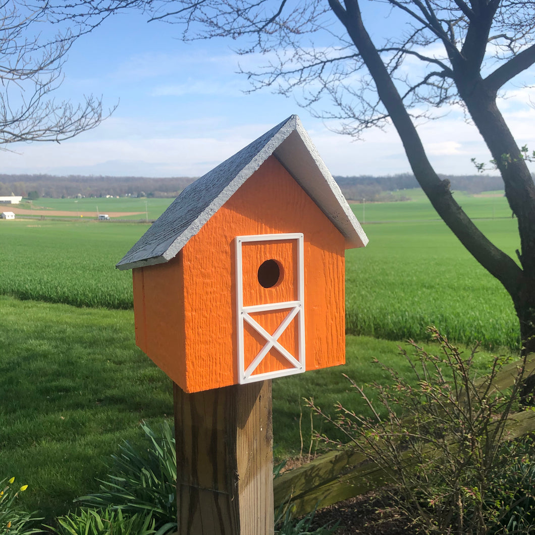 Simple Wooden Birdhouse | Easy to Clean | Rustic Amish Outdoor Decor | K0006