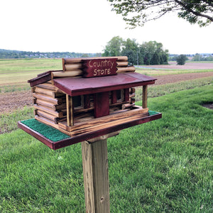 Country Store Log Cabin Bird Feeder