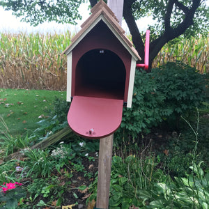 Red Wooden Mailbox | Barn Amish Made | SS001