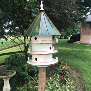 Extra Large Bird House with 6 Apartments | Copper Patina Roof | Birdhouse | EW-6HVCD