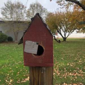 Wrent for Cheep Birdhouse | Adorable Hand Painted Birdhouse | Reclaimed Materials | SMWrent