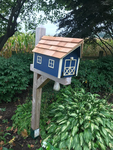 Blue Wooden Mailbox | Barn Amish Made | SS001