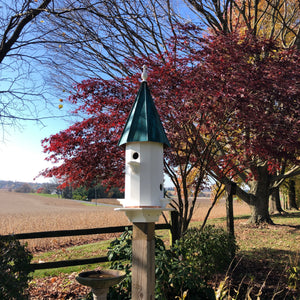 Large Birdhouse with 4 Apartments | Copper Patina Roof | Amish Made | EW-4HVC