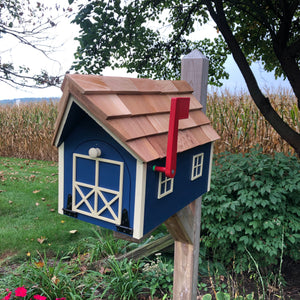 Blue Wooden Mailbox | Barn Amish Made | SS001