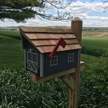 Load image into Gallery viewer, Gray Wooden Mailbox | Barn Amish Made | SS001