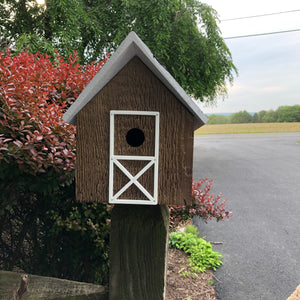 Simple Easy to Clean Birdhouse | Rustic Amish Outdoor Decor | K0006