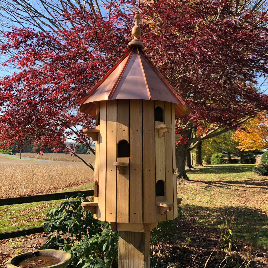 Large Cedar Colored Birdhouse with Copper Roof | Amish Made | EW-10HiCe
