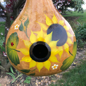 Gourd Birdhouse | Sunflowers