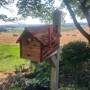 Simple and Beautiful Cedar Log Cabin Mailbox  | Cedar Chalet Mailbox | Metal Box Insert | SB005