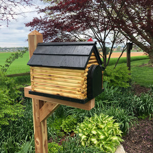 Wooden Mailbox  | Log Cabin with Porch | Amish Made | CL620