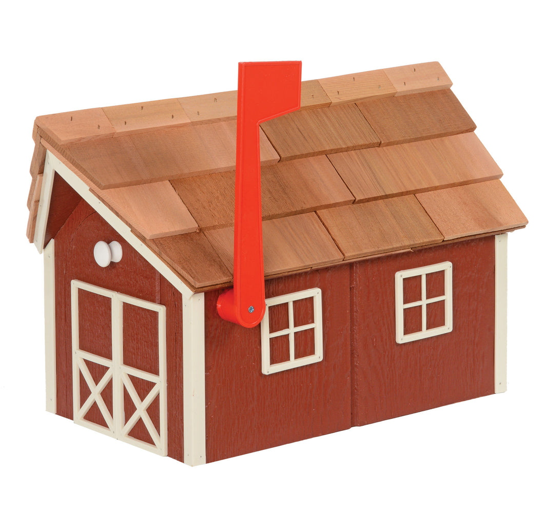 Wooden Mailbox with Cedar Roof  | Amish Barn | K1000